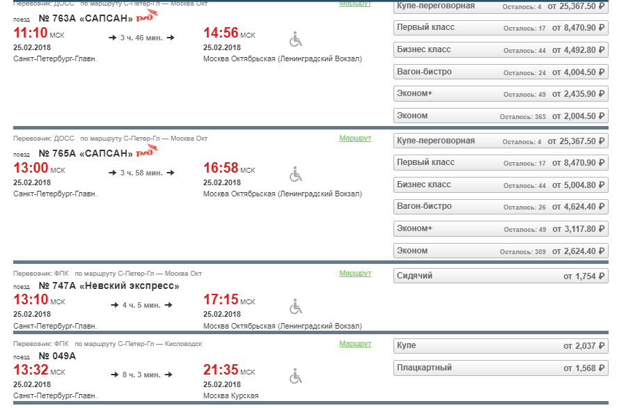 Поезд санкт петербург москва сапсан расписание билеты