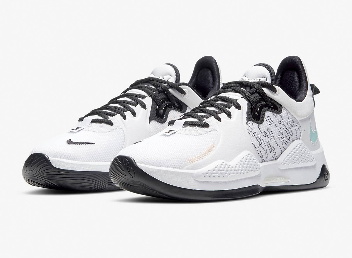 nike pg 5 white black