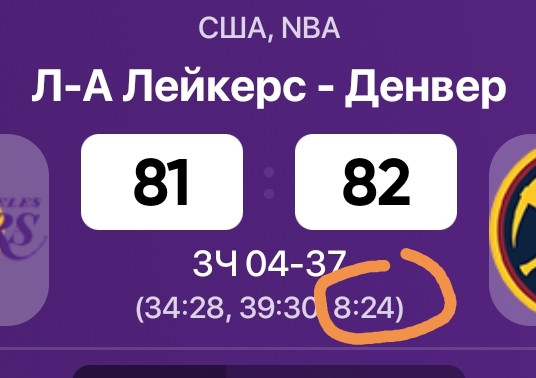ЛеБрон Джеймс набрал 31+4+4 за первую половину 4-го матча с «Денвером»