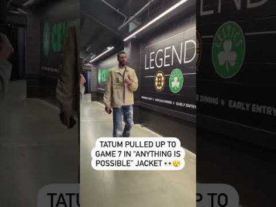 Подробнее о "Джейсон Тейтум пришел на 7-й матч в пиджаке с надписью «Все возможно»"